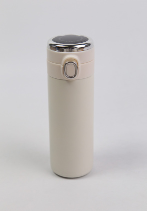 Термос с датчиком температуры 380 мл, Бежевый 90/1- фото 1 - интернет-магазин обуви Pratik