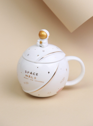 Чашка керамическая белая Space walk 350 мл 81/1- фото 1 - интернет-магазин обуви Pratik