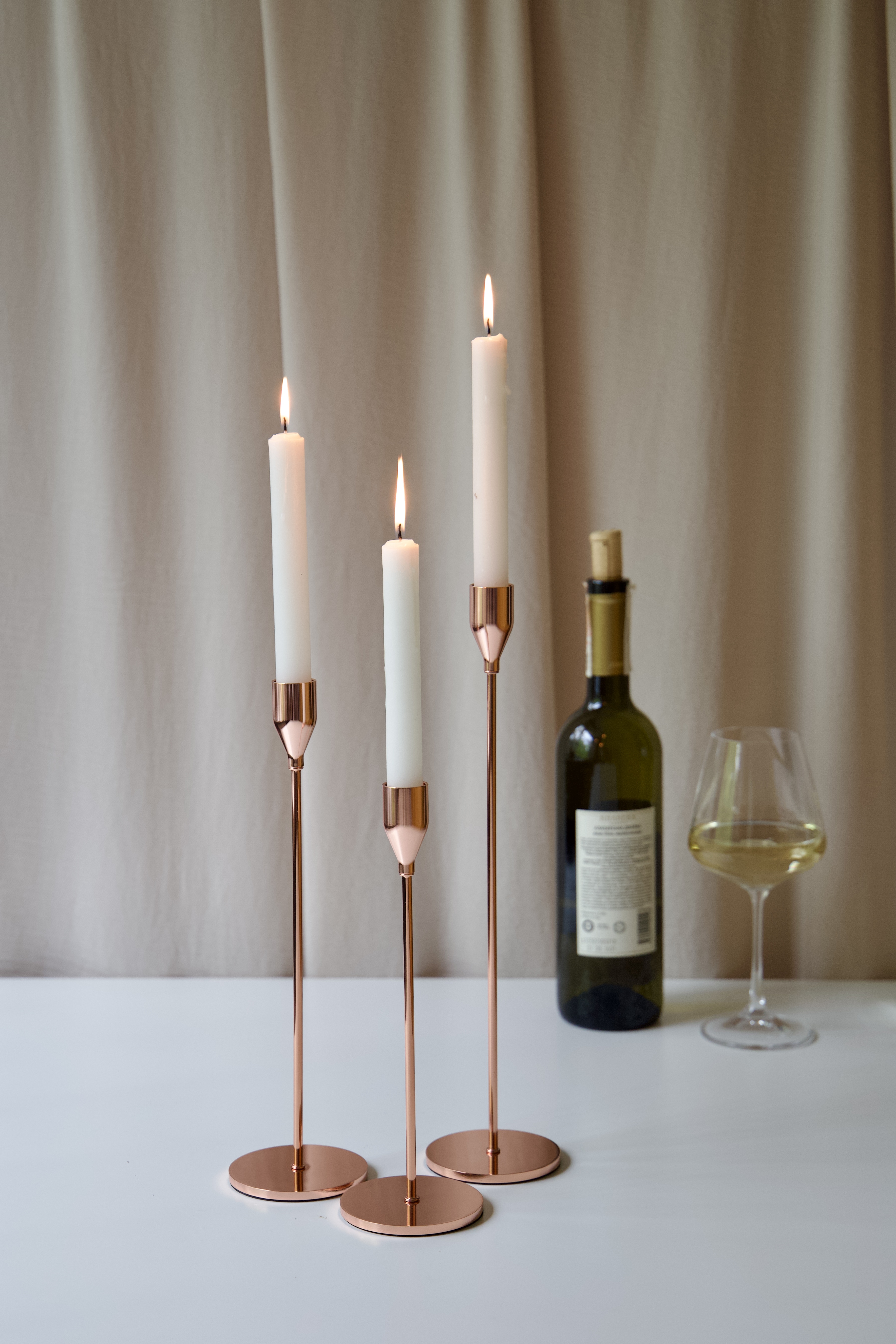 картинка Набор подсвечников розовое золото 3 шт. от магазина Pratik