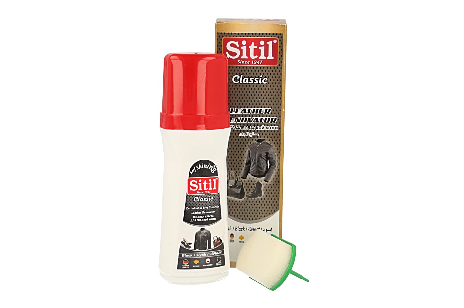 картинка Краска для гладкой кожи, черная 100мл Sitil от магазина Pratik