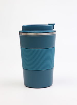 Термокружка вакуумная 380 мл, синяя 91- фото 1 - интернет-магазин обуви Pratik